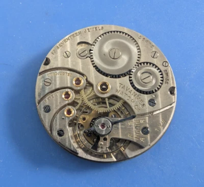 VINTAGE 33.9MM TAVANNES POCKET WATCH MOVEMENT RUNNING - Image 1 of 2