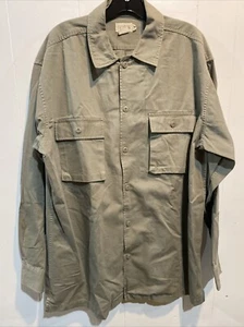 Vintage J.CREW 100% Cotton Button Down Shirt Khaki Brown Men’s Large M - Picture 1 of 3