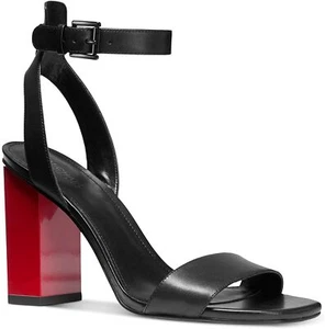 Michael KORS PETRA AMAZING BLACK RED MK LOGO UNIQUE SEXY HEEL I LOVE SHOES - Picture 1 of 4