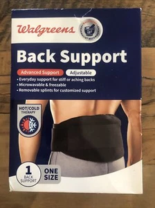 Brand New Walgreens Back Support Adjustable Microwavable And Freezable 1 Size - Picture 1 of 3