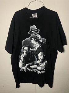 Vintage Tupac Biggie Bob Marley Smoking Legends Shirt XL Rap T Shirt - Picture 1 of 11