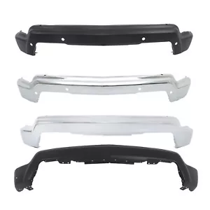 For 2022-2023 Chevrolet Silverado 1500 Steel Front Bumper Face Bar Black/Chrome - Picture 1 of 24