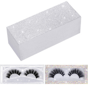 100 Pieces Empty Eyelashes Packaging Box Paper Lash Storage Eyelash Holder Case
