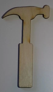 (3) 3 Inch x 1.75 Inch Hammer Craft Project Wood Cutout Scrapbooking HAMMER1 - Picture 1 of 1