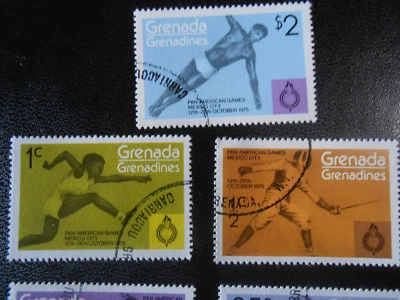 Grenada Grenadines complete set of 7 Pan American Olympic Games Lot #03-7028 - Image 1 of 4