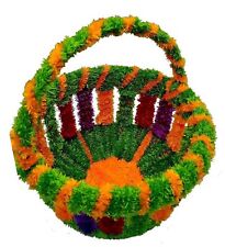Beautiful Woollen Decorative Flower Basket,Assorted,multi colour,Dia-23X20Htcm