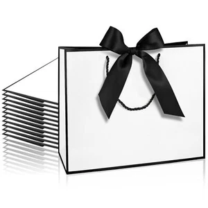 12 PCS Thank You Gift Bags with Handles 12.6 x 10 x 4.33'' Paper Bag with Bow... - Picture 1 of 7