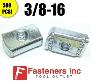 (QTY 500) 3/8-16 Strut Nuts W/O Spring for Unistrut Channel #4168 P3008 EG - Picture 1 of 3