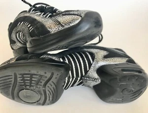 Skazz by Sansha black silver dance shoes sneakers women's 5 gently used - Picture 1 of 6