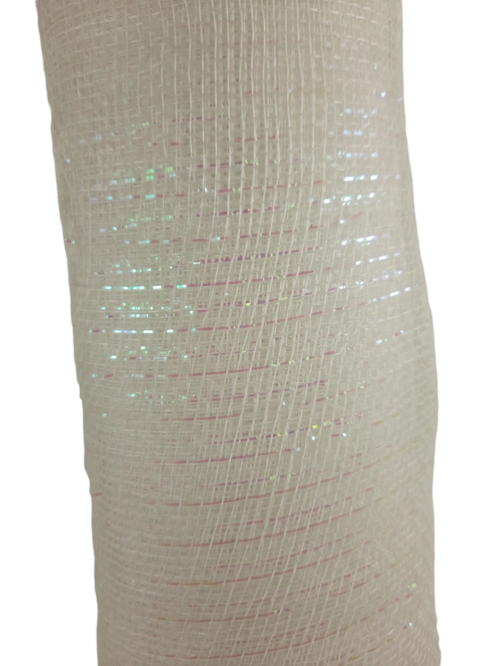 Decorative White/ Pink Mesh  21" X 10 Yards Crafts Wreaths - Image 1 of 4