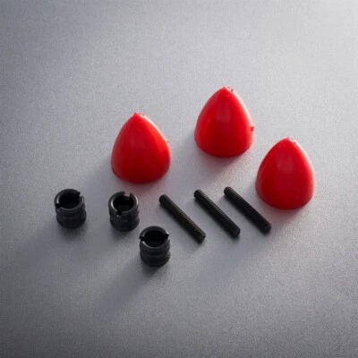 3x Cox .049 .051 Model Engine Red Rubber Propeller Spinner & Hub + Stud 049 051 - Image 1 of 2