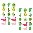  40 Pcs Cactus Pushpin Palm Leaf Cork Board Tropical Themed Thumbtack Juicy