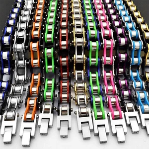 Punk Mens Bracelets,Biker Bicycle Motorcycle Multicolor Chain Link Bracelets - Picture 1 of 76
