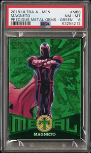 2018 Marvel Fleer Ultra X-Men Magento Precious Metal Gems PMG Green 25/25 PSA 8 - Picture 1 of 2