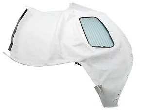 Fits Volkswagen Cabrio 2001-02 Soft Top & Heated Glass Window Haartz White Vinyl - Picture 1 of 5
