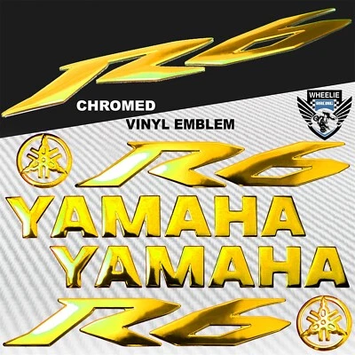 5.75" 3D FAIRING/FUEL TANK YAMAHA LOGO EMBLEM+STICKER FOR YZF-R6/R6S CHROME GOLD - Image 1 of 4