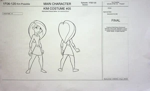 Disney's Kim Possible 2002 Estudio de Producción Copia Personaje Modelo Guía Página - Imagen 1 de 2