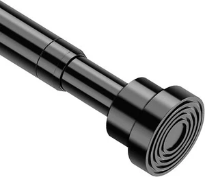Spring Tension Curtain Rod 18 to 28 Inch Adjustable Small 18-28", Black - Picture 1 of 2