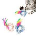 Flexible Cat Hose Feather Toy with Bell Cats Collapsible Toy  Indoor