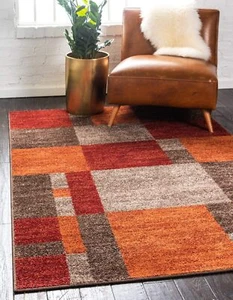 New- Autumn Collection Modern Contemporary Casual Abstract Area Rug, - Picture 1 of 5
