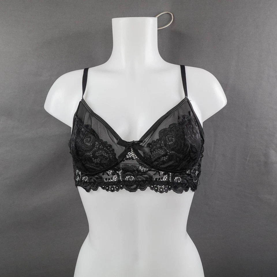 Bralette Avidlove Mujer Grande Negro Encaje Coqueta Chica Sexy Elastizado NUEVO Foto 1 de 4