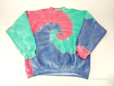 Vintage Santee HVYWT Men's Large Tie Dye Crew Neck Sweatshirt 90s Made in USA - Image 1 of 4