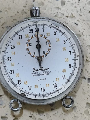 Cronómetro Hanhart alemán cromado. Siete palancas a prueba de golpes. c1960 funcionando Foto 1 de 4