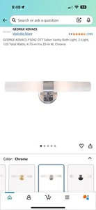 NEU George Kovacs Saber Bad-Waschtisch mit 2 Lichtern P5042-077 - chrom weiß - Bild 1 von 9