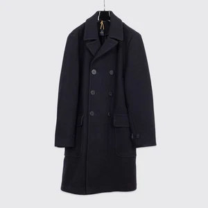 Brooks Brothers Top Coat XL Men Abraham Moon Cloth Double Faced Wool Dark Navy - Picture 1 of 9
