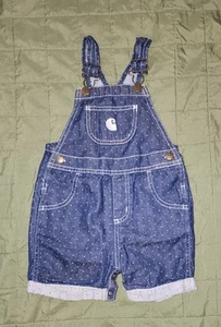 Pantalones cortos de jean a lunares Carhartt talla 12 meses - Imagen 1 de 3