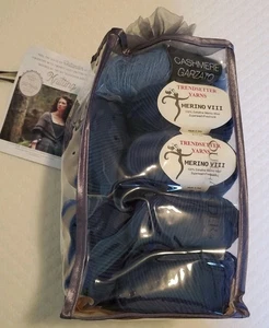 Outlander River Run Shawl Kit by Trendsetters Yarn Co Merino Cashmere Blue New - Picture 1 of 6
