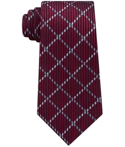 Sean John Mens Texture Windowpane Self-tied Necktie, Red, One Size - Picture 1 of 1