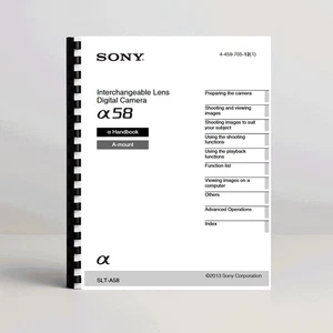 Sony SLT A58 A58K α58 Camera manual - Picture 1 of 1