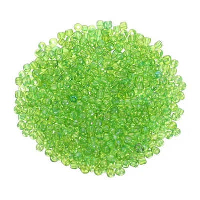 2000 piezas cuentas de semillas de vidrio, mini cuentas espaciadoras de semillas de vidrio de 4 mm, verde hierba Foto 1 de 4