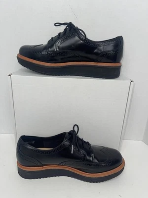 Oxford de plataforma Clarks Teadale Maira para mujer - negro | charol | talla 8M  Foto 1 de 4