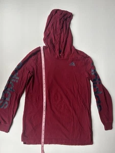 Youth  Adidas Red hooded long sleeve T-shirt Go-To Tee Size L - Picture 1 of 2