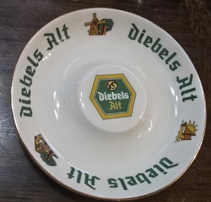 6" Vintage Deutsch Bier Diebels Bier Porzellan Aschenbecher Das Freundliche Alt Teller - Bild 1 von 7