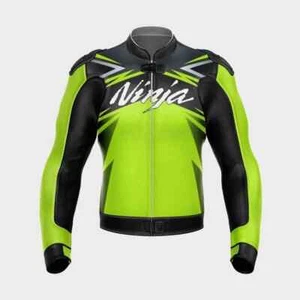Kawasaki Ninja Motorrad Rindsleder Motorrad Sport Racing Jacke - Bild 1 von 4