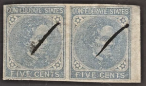 US CSA SC 7 RARE USED PAIR CONFEDERATE STATES XF - Picture 1 of 4