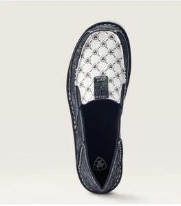 Ariat Women's Black White Logo Printed Cruiser Suede Shoes 7.5 - Picture 1 of 7