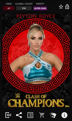 Topps WWE Slam 2020 Peyton Royce Clash of Champions Red 214cc SR DIGITAL - Image 1 of 2