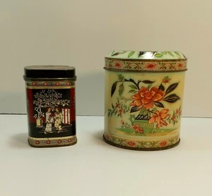Vintage Asian Themed Tins - Set of 2 - Picture 1 of 12