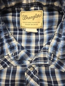 Wrangler Western Camicia Uomo XL Colorata Plaid Manica Corta Bottoni Perla Snap - Foto 1 di 10