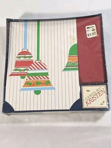 Burgoyne Cards By Kristen Christmas Cards Bells Set 20 NEW UNUSED Vintage - Picture 1 of 6