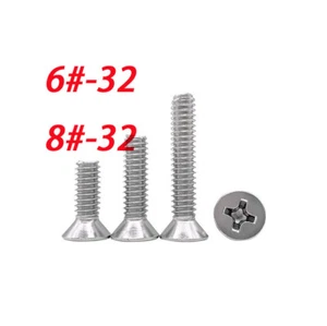 6#-32 8#-32 UNC 304 A2 Querantrieb Philips Flachkopf Maschinenschraube - Bild 1 von 3