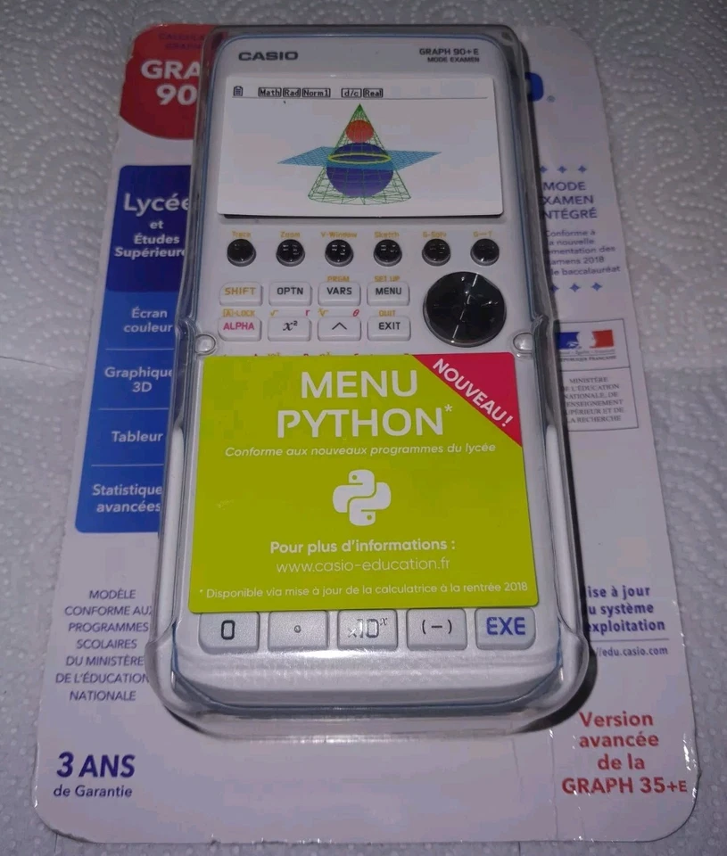 Calculatrice Graphique Casio Graph 90+E - Mode Examen intégré - Neuve - Photo 1/1