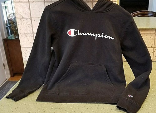 VETEMENTS Felpa con cappuccio ragazzo grande CHAMPION pullover Lg NERO