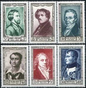 Frankreich "Prominente des 19. Jahrhunderts" yt:891/896 Sc:B258/263 Mi:909/914 (1951) Neu**/MNH - Bild 1 von 1