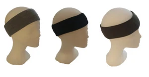 Stirnband Headband Schweißband Kopfband fein gestrickt Oliv Schwarz Grau - Bild 1 von 5