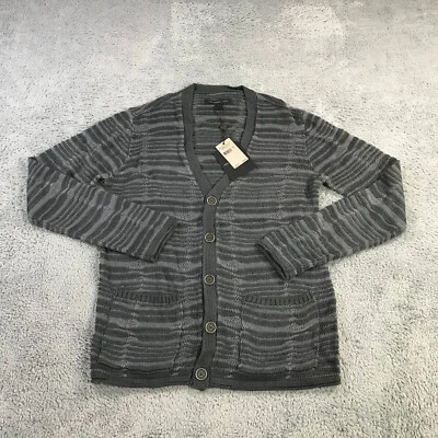 John Varvatos Sweater Mens Small  Linen Cardigan Gray Button Front Linen Casual - Image 1 of 4